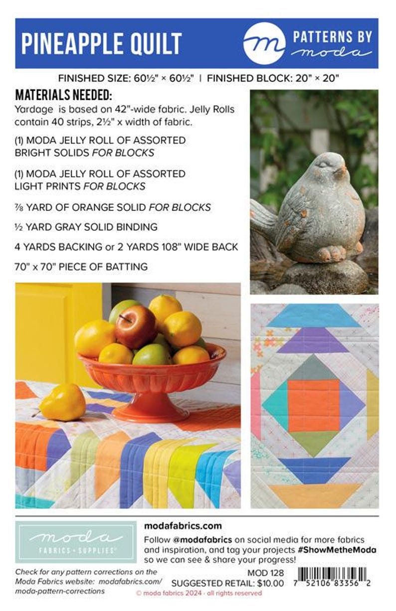 Pineapple Quilt Quilt Pattern From Patterns by Moda MOD128 - Etsy