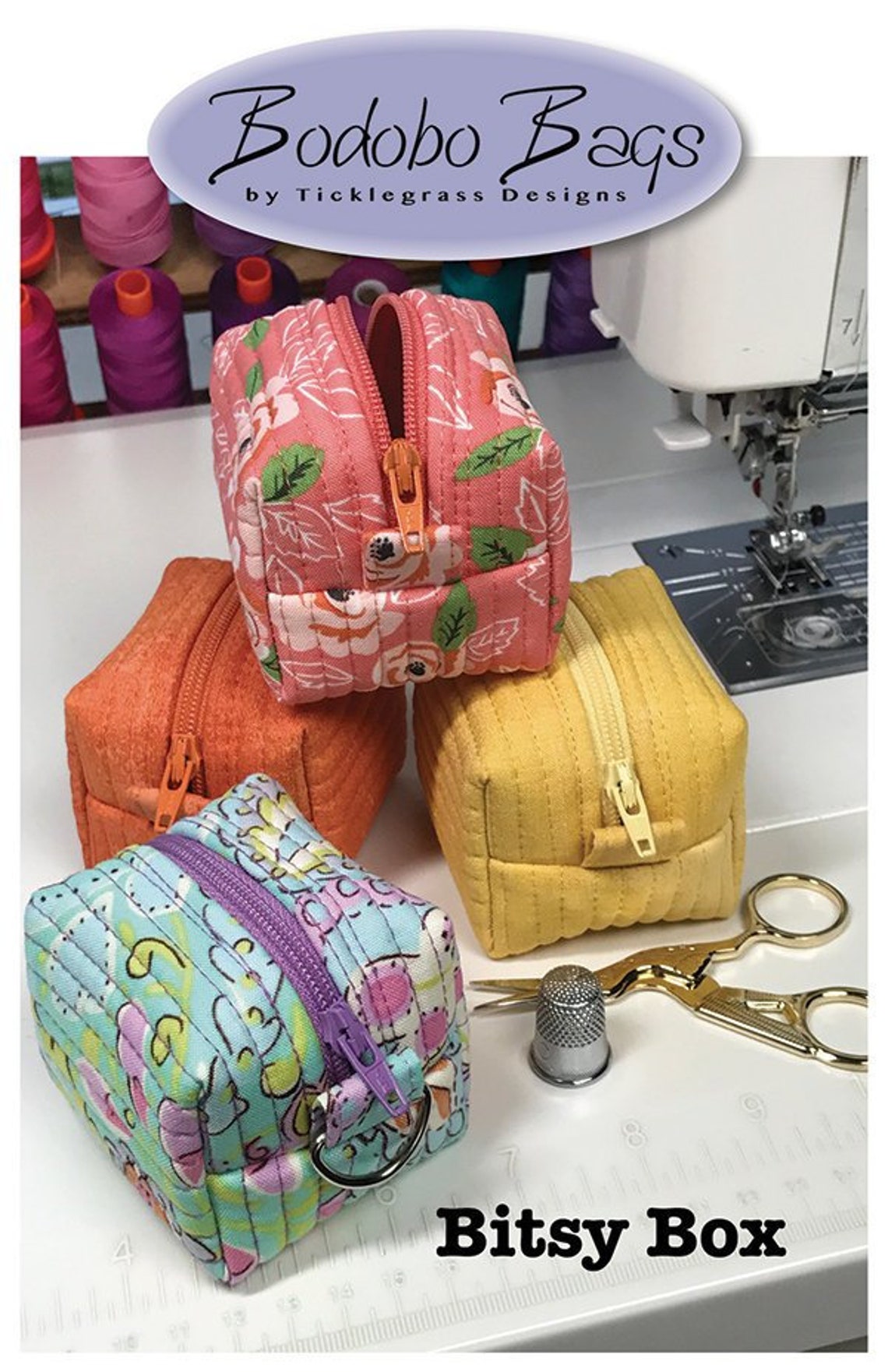Bitsy Box from Bodobo Bags pattern by Ticklegrass Designs Etsy
