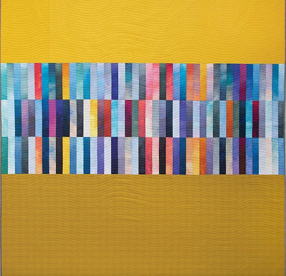Blue Bars Quilt Kit adaptation from Yellow Bars Quilt in Etsy