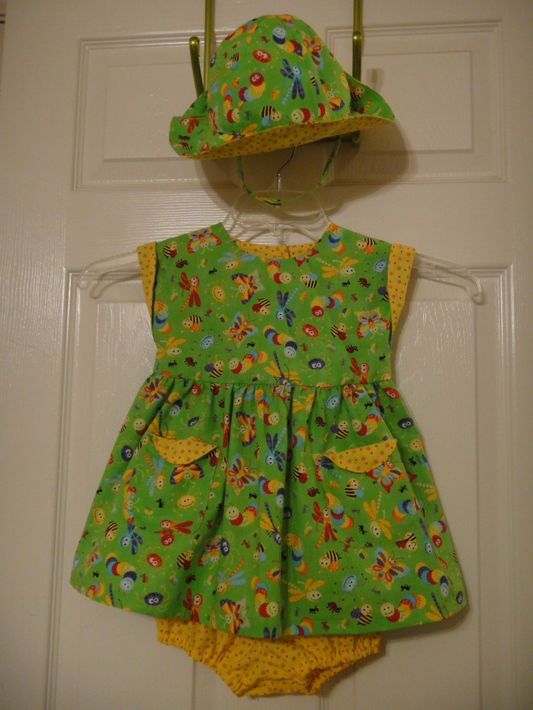 Toddler 24 Mo. Dress With Matching Bloomers and Sun Hat - Etsy