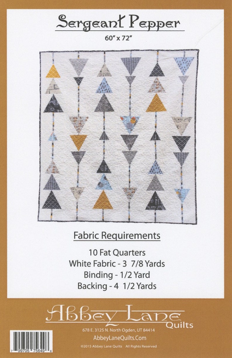 Sergeant Pepper quilt pattern from Abbey Lane Etsy
