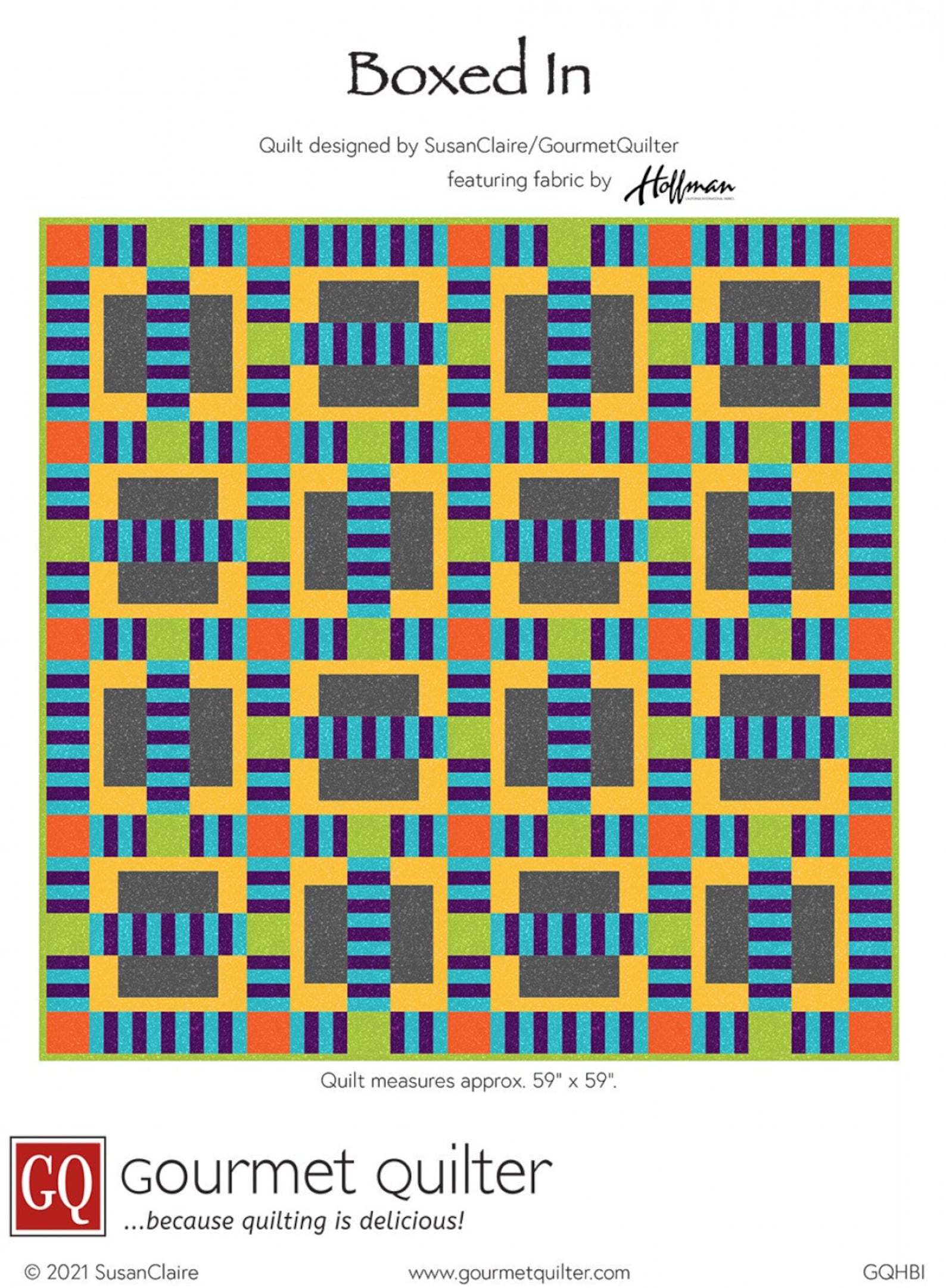 Boxed in Quilt Pattern Designed by Susan Claire of Gourmet Etsy