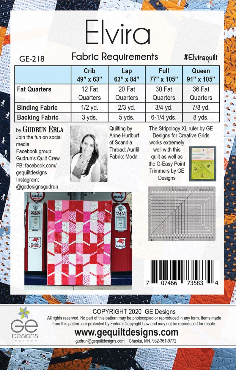 Elvira Quilt Pattern by Gudrun Erla for GE Designs Etsy