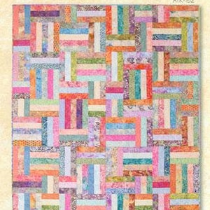 May include: A colorful quilt pattern called "Popsicle Sticks" by Atkinson Designs. The pattern features a variety of bright colors and textures, including pink, orange, green, blue, and purple.