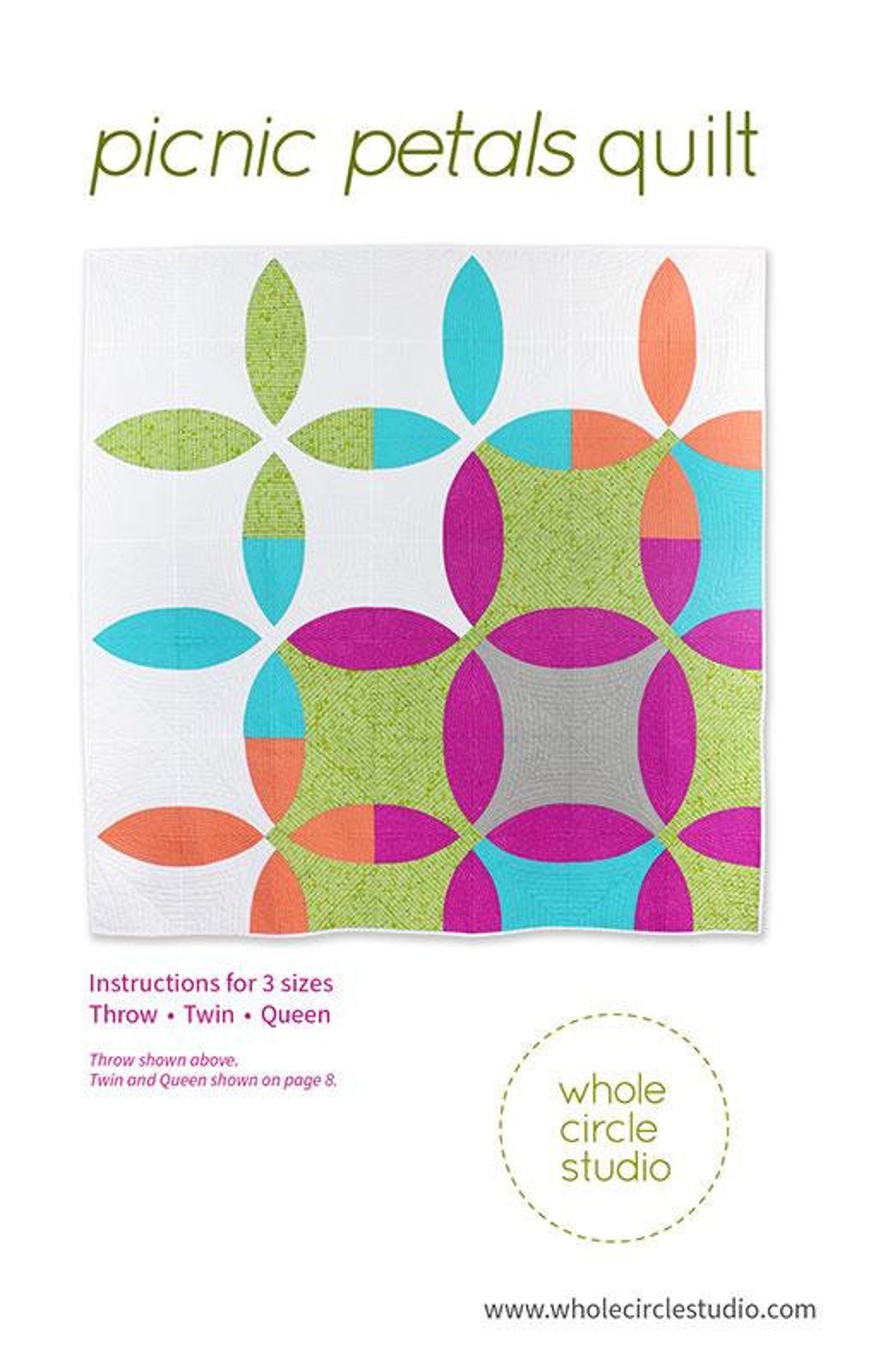 Picnic Petals Quilt Pattern From Whole Circle Studio Etsy