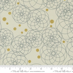 Shimmer Metallic Ecru fabric by Zen Chic 1842 12M for Moda