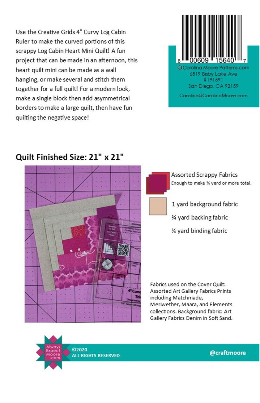 Log Cabin Heart Quilt Pattern From Alwaysexpectmore.com - Etsy