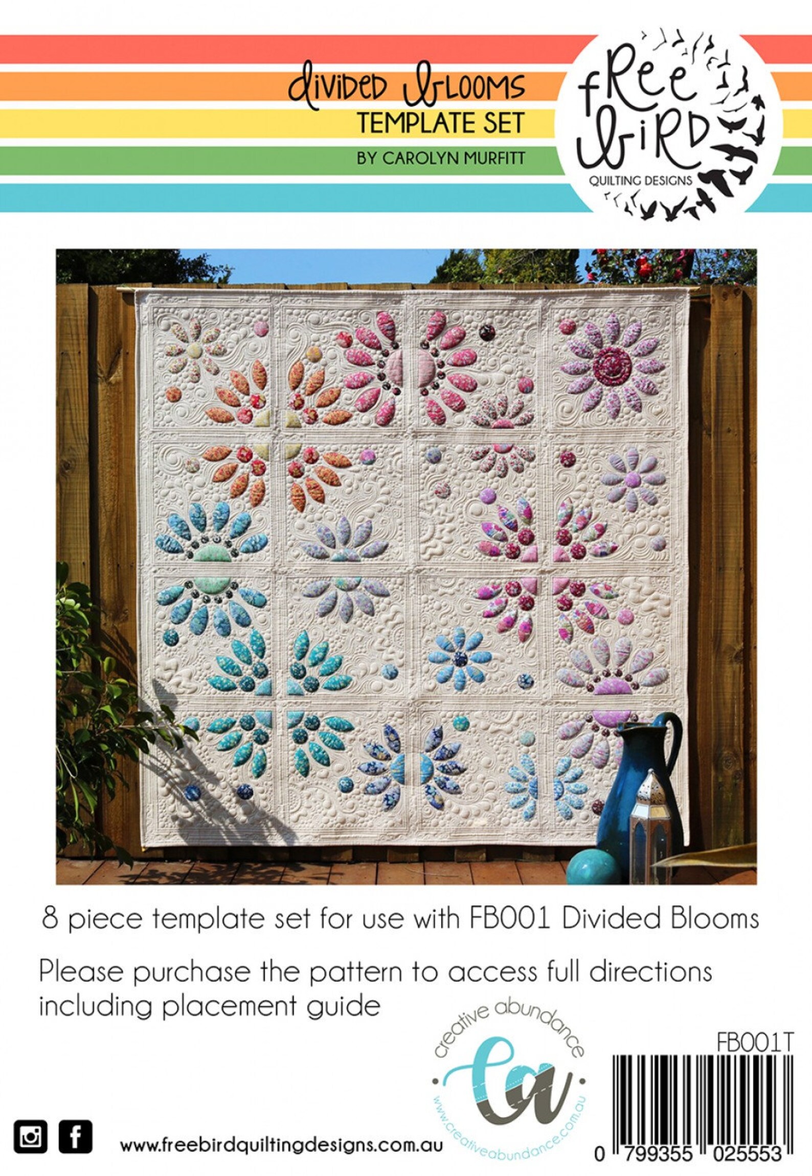 Divided Blooms Quilt Pattern and Templates Bundle by Carolyn Etsy