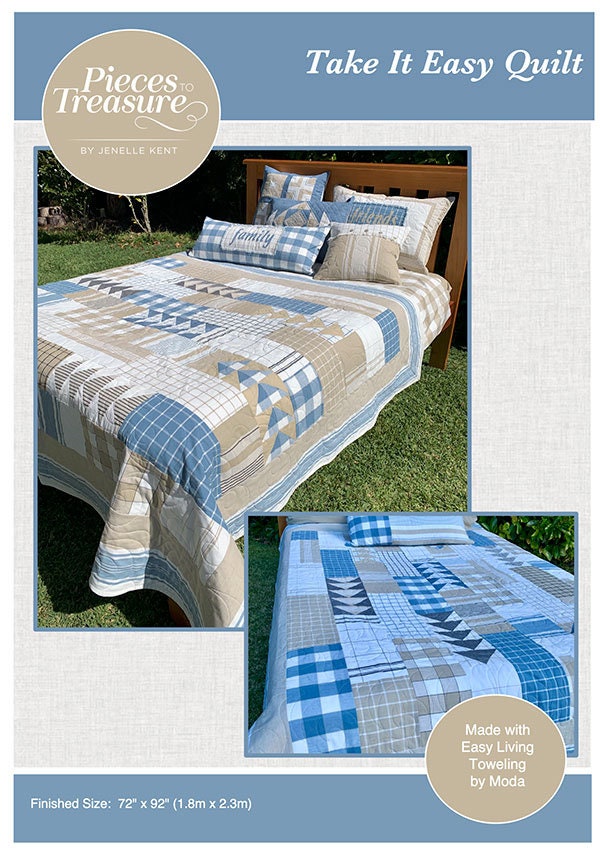 Easy Living Toweling Flax Sky - Pieces to Treasure - PER QUARTER METRE Easy Living Toweling Flax Sky - Pieces to Treasure - PER QUARTER METRE