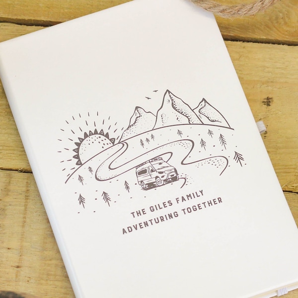 Cuaderno de aventuras de viaje de autocaravana personalizado, diario de viaje personalizado, diario de viaje de autocaravana, diario de aventuras para viajeros