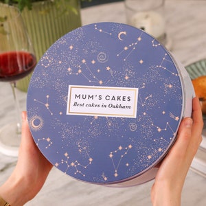 Personalised Stars Cake Baking Tin Gift For Her, Valentines Day Gifts for Her, Cake Storage Tin, Valentines Gift Box for Her, Mum Gift