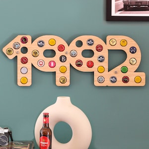 Personalised 30th Birthday 1992 Beer Bottle Collector, Beer Cap Collector, Bottle Cap Holder, Beer Bottle Cap Art, Father's Day Gift