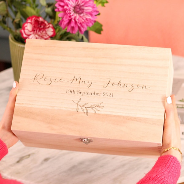 Personalised Floral Birthday Keepsake Gift Box For Girl, Floral Keepsake Box, Personalised Keepsake Box, Baby Keepsake Memory Box, Kids Gift