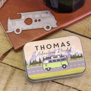 Regalo da viaggio personalizzato con attrezzi a forma di camper - Regalo multiuso per lui o lei - Regalo di compleanno per la festa del papà Accessori da campeggio