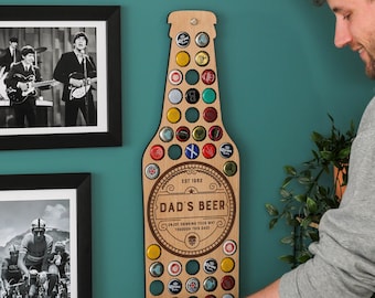 Personalised Beer Bottle Wall Art For Home, Beer Cap Collector, Bottle Cap Holder, Man Cave Decor, Beer Bottle Cap Art, Bottle Cap Wall Art