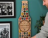 Personalised Beer Bottle Wall Art For The Home - Beer Cap Collector - Unusual Gift for Him - Gift for Men
