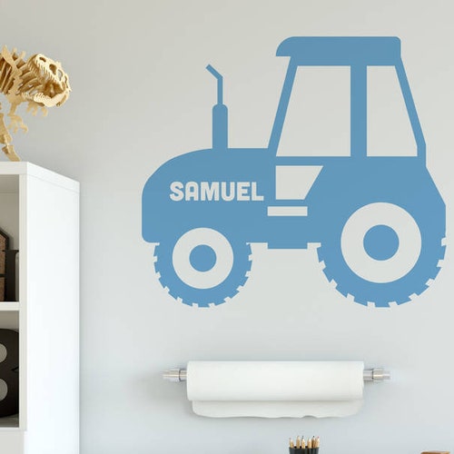 Personalised Tractor Wall Sticker Etsy