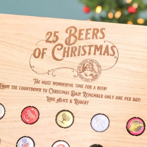 Personalised Advent Calendar Beer Cap Collector, Beer Cap Collector, Beer Cap Holder, Christmas Gift, Beer Cap Display, Bar Accessories image 3