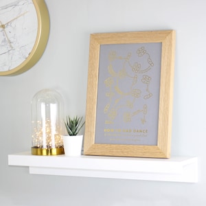 Personalised How To Dad Dance Foil Print, Foil Print Wall Art, Personalised Foil Print, Custom Gold Foil Print, Custom Silver Foil Print