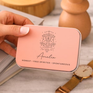 Cadeau souvenir personnalisé en étain signe du zodiaque, boîte souvenir en étain, étain en métal personnalisé, cadeau fête des mères, cadeaux pour maman, étain personnalisé, boîte en métal