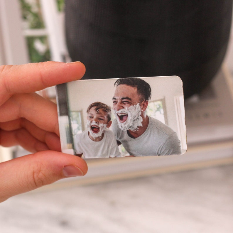 Personalised Slim Credit Card Holder Gift For His Birthday Customisable & Premium Wallet Card Holder With an Option of Keepsake Photo Gift image 5