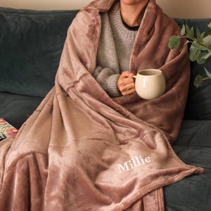 Personalised Embroidery Blanket Throw Cosy Gift For The Home Minky Blanket Custom Blanket Personalised Blanket Soft Blanket Wearable Blanket