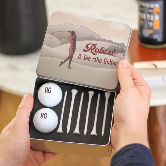 Personalisierte Retro Golf Zinn Geschenk Set für ihn, benutzerdefinierte  Golfball, Golfball Geschenk, Golf Geschenke für Männer, Golfball und Tee,  Geschenk für Golfspieler - .de