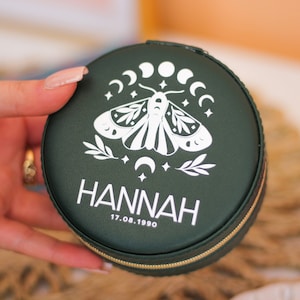 Personalised Jewellery Storage Box Travel Gift For Her, Personalised Travel Jewellery Box, Mothers Day Gift, Leather Jewelry Case, Mum Gifts