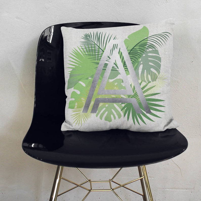 Personalisierte Metallic Palm Leaf Kissen Bild 2