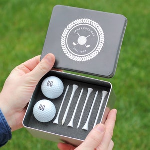 Personalised Golf Set With Golf Balls And Tees, Personalised Golf Balls, Personalised Golf Set, Golf Tee Storage, Gifts For Men Father's Day image 3