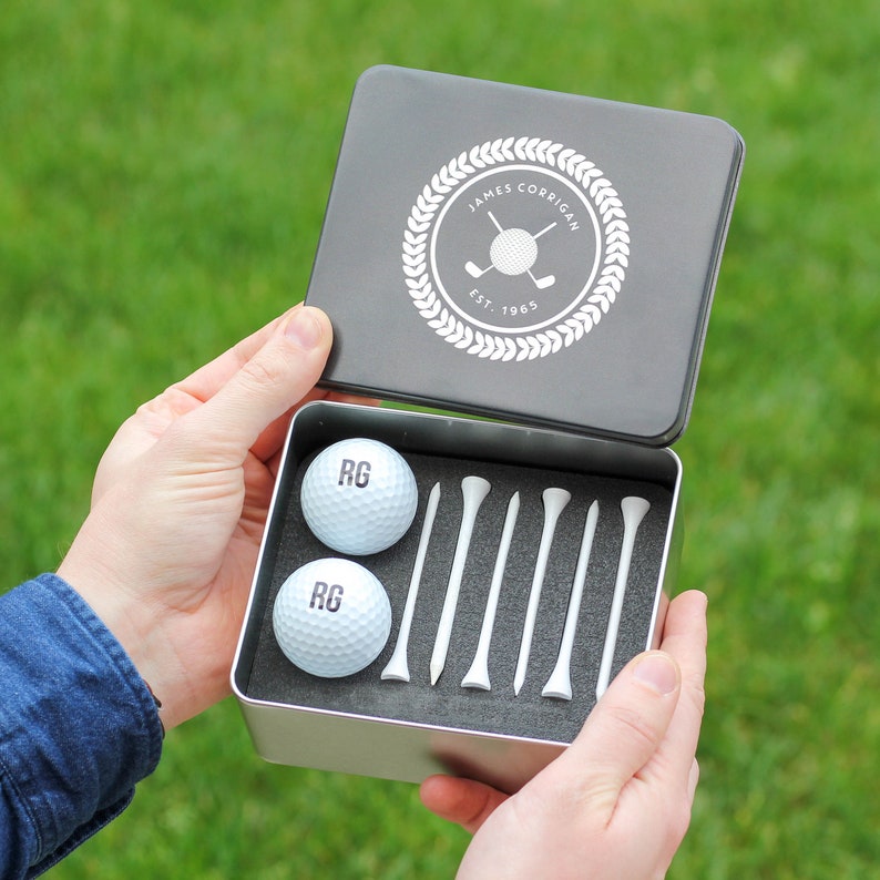 Personalised Golf Set With Golf Balls And Tees, Personalised Golf Balls, Personalised Golf Set, Golf Tee Storage, Gifts For Men Father's Day image 5