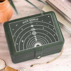 Personalised Galaxy Jewellery Storage Box Gift For Her, Galaxy Jewelry Box, Leather Jewellery Box, Travel Jewellery Box, Mothers Day Gift