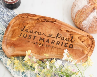 Personalised Just Married Wedding Chopping Board, Personalised Chopping Board, Wood Chopping Board, Custom Cutting Board, Wedding Present