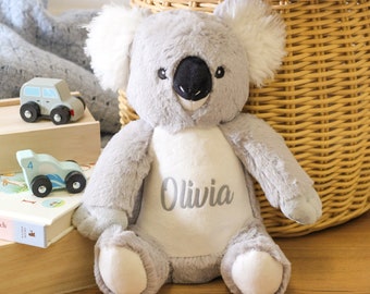 Cadeau personnalisé pour enfants Koala Soft Toy Teddy Bear, cadeau câlin en peluche douce pour les bébés, animal en peluche de nom personnalisé, ours en peluche personnalisé