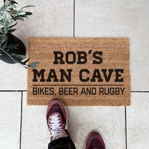 Personalisierte Mann Höhle Fußmatte für ihn