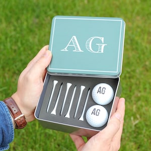 Personalised Initials Golf Set With Golf Balls And Tees, Golf Set, Golf Gifts For Men, Dad or Grandad, Father&#39;s Day Gift