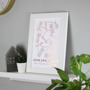 Personalised First Dance Foil Print, Foil Print Wall Art, Gold Foil Print Art, Personalised Foil Print, Custom Gold Foil Print, Couples Gift