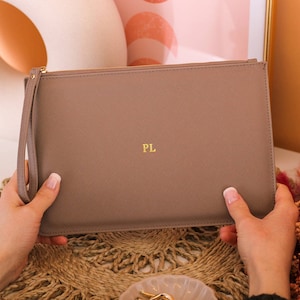Personalised Clutch Bag Travel Accessory For Her, Personalised Clutch Bag, Leather Clutch Bag Personal, Gifts For Mum, Clutch Bags For Women