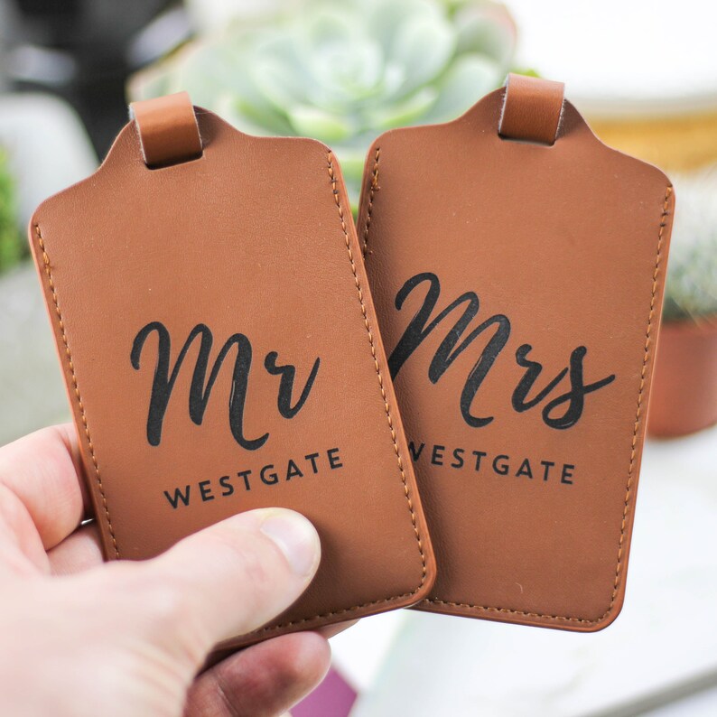 Personalised Mr and Mrs Luggage Tag Customised Wedding Gift Etsy