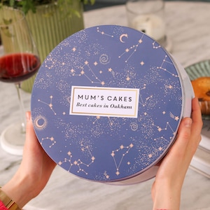 Personalised Stars Cake Baking Tin Gift For Her Small And Large Bundle Tin Box With Lid Cake Storage Tin Gift For Mum Custom Baking Tin