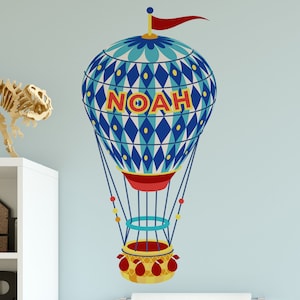 Personalised Hot Air Balloon Wall Sticker Room Decor Gift For Kids Nursery Wall Decals Colourful Hot Air Balloon Wall Sticker for Kids Rooms