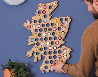 USA Beer Cap Map - Wooden Bottle Cap Collector Display For Wall, Gift For Beer Lovers, Dad, Man Cave