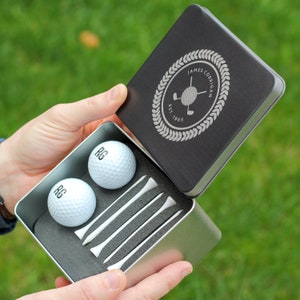 Personalised Golf Set With Golf Balls And Tees, Personalised Golf Balls, Personalised Golf Set, Golf Tee Storage, Gifts For Men Father's Day image 4