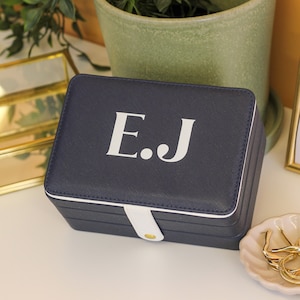 Personalised Initials Large Jewellery Box Gift For Her, Jewellery Boxes For Women, Leather Jewellery Box, Jewellery Box, Mothers Day Gift