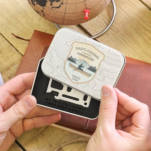 Tarjeta de crédito de pesca personalizada con múltiples herramientas para papá / Accesorios de pesca premium o regalos de pesca para hombres / Kit de pesca personalizado presente