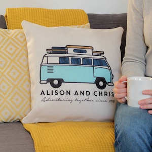 Cuscino personalizzato per camper, cuscino personalizzato per coppie, cuscino per camper, cuscino personalizzato per la famiglia, regalo per il 1° anniversario di matrimonio
