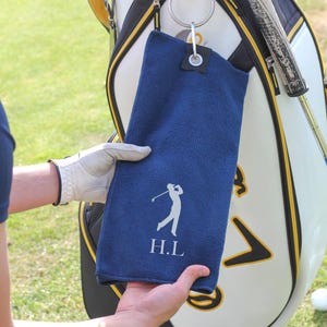 Personalised Golfer Swing Towel Accessories Gift For Him
