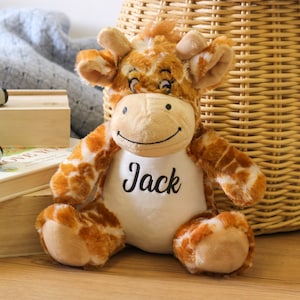 Personalised Giraffe Cuddly Soft Toy For Children, Personalised Soft Toy, Personalised Toy, Soft Plush Cuddly Gift For Babies, Gift For Kids