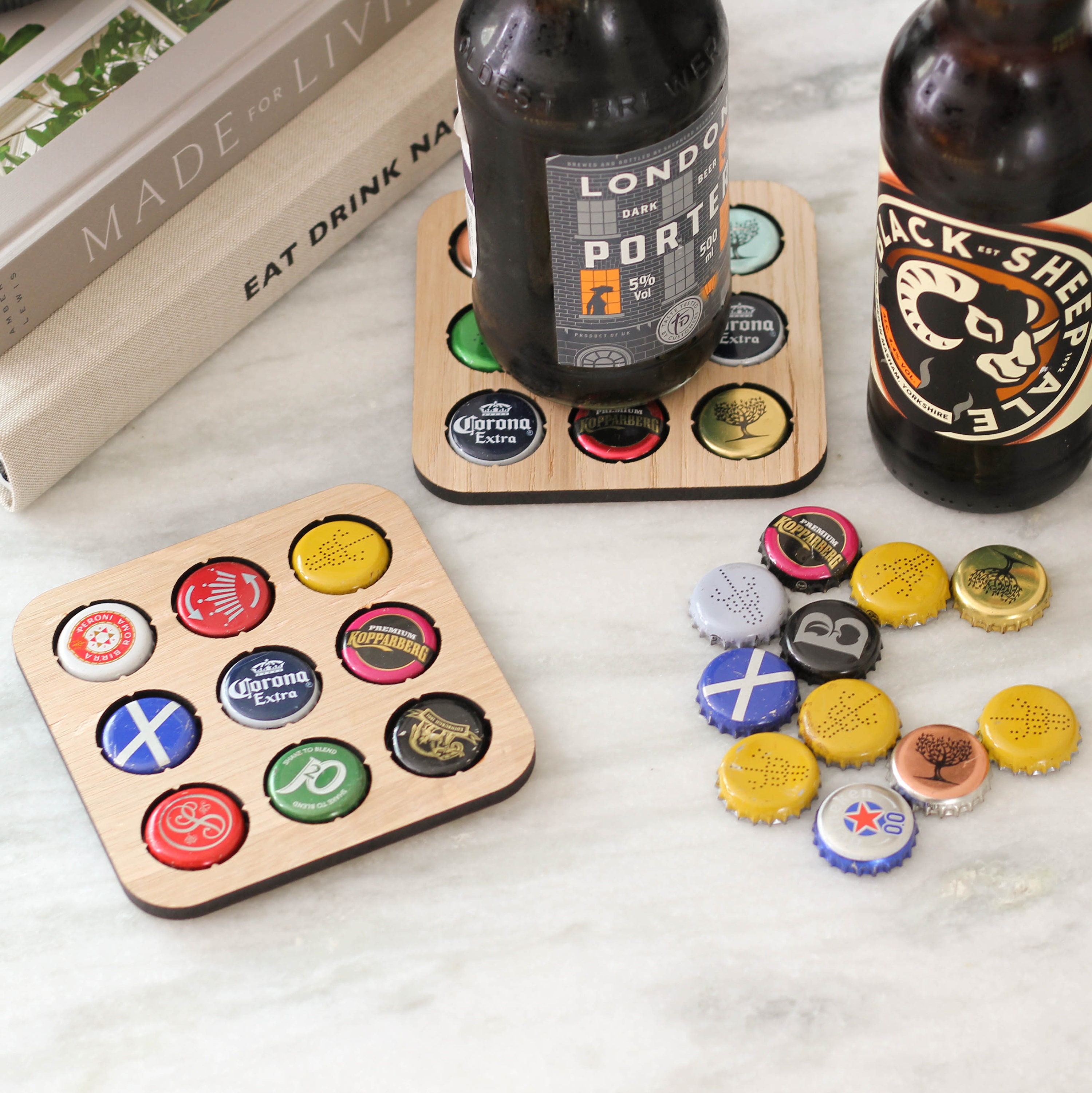 Beer Cap Collector Coaster Birthday Gift For Dad, Beer Cap Collector, Man Cave Accessories, Wooden Coaster, Beer Cap Display, Gifts For Dad