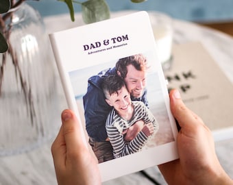 Personalised Me And Dad Photo Memories Notebook, Custom Journal Cover, Gift For Dad, Custom Made Notebook, Personalized Journal, Photo Album